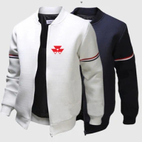 2024 New Massey Ferguson Spring and Autumn Men's Flight Jacket Round Collar Solid Cotton Long Sleeves Tracksuits Comfort Top