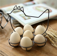 買一送一 美式鄉村裝飾鐵藝雞蛋架雞蛋籃母雞收納創意家居廚房擺件