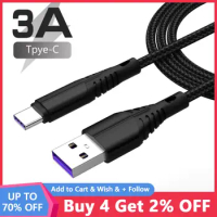 0.25m 1m 2m 3m 3A Heavy Duty Braided Type C USB Charger Cable Fast Charging Sync Transfer Cables for iPone iPad Pro 2021 Huawei