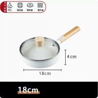 不粘平底鍋【18cm小白煎鍋+玻璃蓋】 