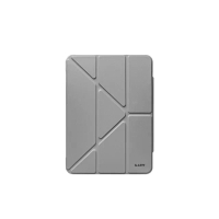 【LAUT 萊德】iPad Air 13吋（2024-2025）透明背板多角度保護殼-灰(適用M2/M3 平板殼)