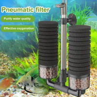 1 Set Aquarium Filter Compact Fish Tank Filter Strong Suction Cup Cycling Filtration Low Noise Bio-chemical Sponge Filter