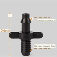 100pcs Konektor 3/5mm 6mm 4/7mm Nepel Ulir Elbow Tee Joiner Selang PE Fogger Nozzle Endplug Fitting 