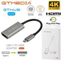 GTMEDIA 2 in 1 USB 3.1 Type C USB C to HDMI 4K HDTV Cable Adapter Converter HDMI Adapter Cable for Macbook Android HD LED LCD TV