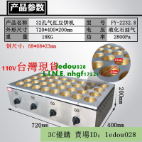 現貨-千麥FY-2232.R32孔銅圈燃氣紅豆餅機商用雞蛋漢堡機臺灣風味小