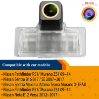 HD 1280x720p Golden Camera Rear View Reversing Backup Camera Night Vision Camera for Nissan Sentra Maxima Altima Teana Murano