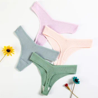 3 Pcs Women Thongs String Femme Sexy Cotton Solid Low Rise XXL Panties for women Female Lingerie Culotte Femme Thong Briefs