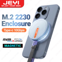 JEYI Magnetic 2230 M.2 NVMe SSD Enclosure with Magsafe for iPhone 15 Pro Max ProRes, USB 3.2 10Gbps for MacBook/iPad Pro/Laptop