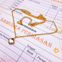 Pehiasan Lapis Emas Kalung Clover Dewasa Kode 5,5gr Model Mewah Elegan Cocok Di Pakai Harian  Anti K