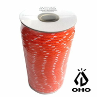 [ OHO ] 多功能耐候 5mm 營繩 橘白50m / Polyester / GR52BOW-OH50