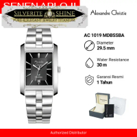 Jam Tangan Pria Alexandre Christie AC 1019 Original Tanggal Aktif Strap Stainless Steel - Silver Bla