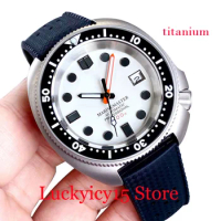 Tandorio Diver 20ATM Titanium Case Black/White Mother Of Pearl Dial NH35A Movement Men Watch Automatic Watch Sapphire Crystal