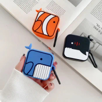 For Samsung Galaxy Buds FE/Buds2 pro/Buds Live/Buds pro/Buds2,Cute Cartoon Creative whale Design Silicone headset Case with Hook