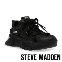STEVE MADDEN-KINGDOM 網布拼接綁帶老爹鞋-黑色
