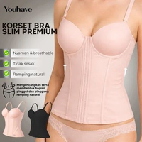 YOUHAVE Korset Bra Long Torso Premium Berkawat Corset Body Shaper Tali Bisa Lepas Kamisol Kemben Bus