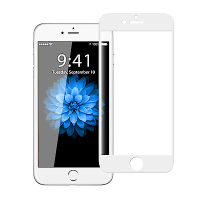NISDA for iPhone 6 / 6S 滿版3D電鍍精雕玻璃貼-白
