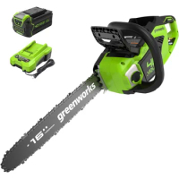 Greenworks 40V 16" Brushless Cordless Chainsaw (Gen 2) (Great For Tree Felling, Limbing, Pruning, and Firewood / 75 Compatible