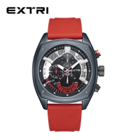 EXTRI Popular Male Wristwatch Student Sports Chronos Waterproof Rubber Watch Men Fashion Casual Clock Relogio Masculino