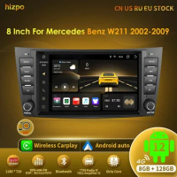 Hizpo 8" Android 12 Car Radio with Screen For Mercedes Benz E-Class W211 W463 W219 W209 Carplay Stereo AUTO SWC 4G 8Core Navi BT