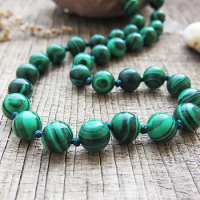 Knotted Necklace Long Necklaces 20/30/42/60inch 8MM Malachite Stone Necklace Hand Knotted Yoga Mala Beads Endless Infinity