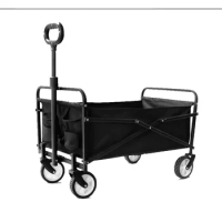 Outdoor Garden Carts Folding Cart with Wheels Camping Hand Wagon Portable Stall Picnic Trolley Pull Rod Fishing Shopping Carts