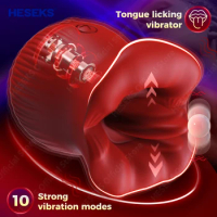 HESEKS Mouth Vibrator Clitoral Licking Tongue Vibrators Clitoris Nipple Stimulator Rose Sex Toys for Woman