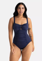 DORINA MESOLA Push Up Swimsuit Tummy Control One-Piece Swimwear Plus Size with Removable Paddings方領聚