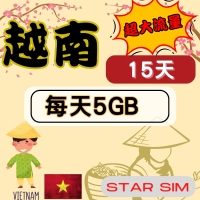 【星光卡 STAR SIM】越南上網卡15天 每天5GB超大高速流量(旅遊上網卡 越南 網卡 越南網路)