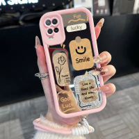 Casing Hp untuk OPPO A54 Case Casing pola Sederhana Silikon Softcase Kasing HP tali gantung Cesing c