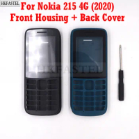 HKFASTEL New High Quality Cover For Nokia 215 4G 2020 Mobile Phone Front housing Back cover NO Keypad Parts Tool