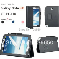 Premium Stand PU luxury leather case For Samsung Galaxy Note 8.0 GT-N5100 GT-N5110 Protective Case +Free LCD Screen Protector