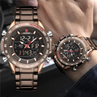 DIVEST Watch Men Top Brand Luxury Digital Analog Sport Wristwatch Military Stainless Steel Quartz Male Clock Relogio Masculino