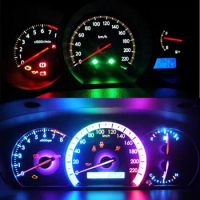 Kebedemm 10pcs T5 LED Car Auto LED B8.5D 509T B8.5 5050 Led 1 SMD T5 Lamp Car Gauge Dash Bulb Dashboard instrument Light 12v
