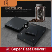 High Precision Coffee Electronic Scales 3kg/0.1g Drip Coffees Scale Digital Timer Coffee Scale Led Kitchen Scales Usb Charge