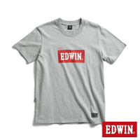 EDWIN EDGE系列 跑車BOX LOGO立體印花短袖T恤-男款 麻灰色