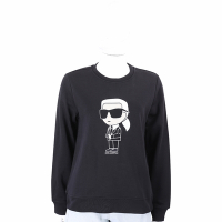 KARL LAGERFELD IKONIK 2.0 卡爾 老佛爺側身刺繡補丁黑色棉質運動衫 大學T