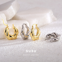 SU SU︱重工麻花耳環❤️日韓 明星 熱銷 925純銀 防過敏 珍珠 飾品 耳環 項鍊 手鍊 穿搭 百搭 時尚