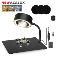 NEWACALOX Solder Smoke Absorber with 4Pcs PCB Holder Soldering Helping Hand Welding Repair Smoking Exhaust Fan Soldering Station