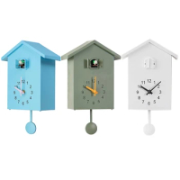 Plastic Cuckoo Clock Cuckoo Wall Clock, Natural Bird Voices Or Cuckoo Call, Design Clock Pendulum, Bird House, Wall Art N7MB