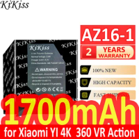 1700mAh KiKiss Powerful Battery AZ16-1 for Xiaomi YI 4K 4K+ Lite 360 VR Action Not for Discovery Version