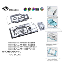 Bykski N-ICH3090-TC GPU Water Cooling Block with Waterway Copper Backplate Cooler For Inno3D ICHILL 