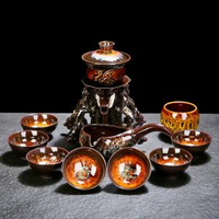 全城熱賣 - 自動茶具套裝觸碰出水新款貔貅家用自動沖茶器泡茶專用茶壺高階砂金五龍～（禮盒裝）