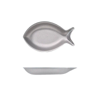 【青芳製作所】仿舊不鏽鋼魚造型餐盤16cm