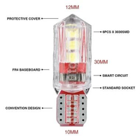 LAMPU T10 LED CSP GS2 6 CHIP SENJA LUXIMOS NINE MOTOR MOBIL Super Terang Upgrade Chip Terbaru Soket 