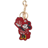 【COACH】Disney X Coach 禮物米妮造型吊飾/鑰匙圈(紅色)