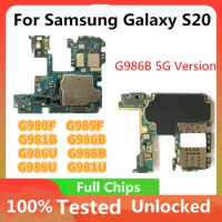 Motherboard for Samsung Galaxy S20 Ultra 5G G988B G988U S20 G980F G985F G986B G981U G986U 5G Full Chips Logic Board 128GB