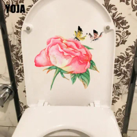 YOJA 21.5X20.5CM Flying Butterfly Flower Classic Bedroom Wall Sticker Fashion WC Toilet Decoration T1-1365