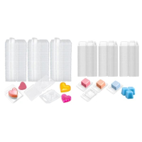 150Pack Wax Melt Container 1.3 Oz Plastic Wax Melt Set For Wax Melts Clear Wax Flip Top, Empty Candle Melt Easy Install Square