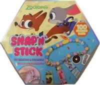 迪士尼Zootopia 優獸大都會 串珠貼紙手鏈 | Disney Snap N Stick | 100 個貼紙| 方便携帶 收納 | 好玩|手工|派對小禮物|集中力練習|平行進口