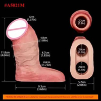 FAAK Realistic Pe nis Sleeve Size S M L XL Silicone Open-ended Di ck Sheath Ring Realistic Hollow Di